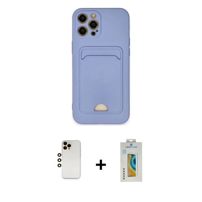 MARSİLYAN™- iPhone 12 Pro Max Kılıf Vadi Çizgi Prime - Siyah Polymer Nano Ekran Koruyucu + Shine Kamera Lens - GD
