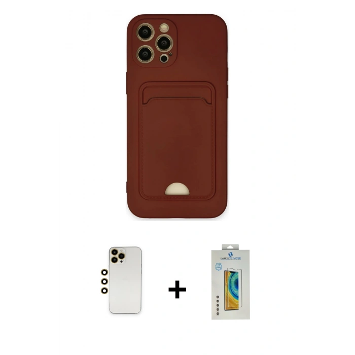 MARSİLYAN™- iPhone 12 Pro Max Kılıf Vadi Çizgi Prime - Siyah Polymer Nano Ekran Koruyucu + Shine Kamera Lens - GD