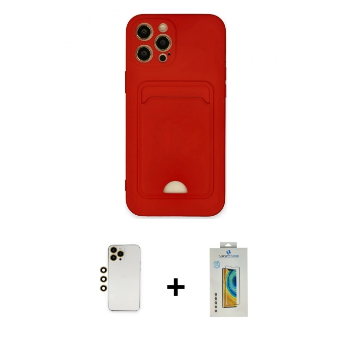 MARSİLYAN™- iPhone 12 Pro Max Kılıf Vadi Çizgi Prime - Siyah Polymer Nano Ekran Koruyucu + Shine Kamera Lens - GD