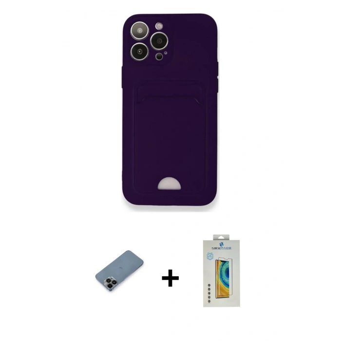 MARSİLYAN™- iPhone 12 Pro Max Kılıf Vadi Çizgi Prime - Siyah Polymer Nano Ekran Koruyucu + Shine Kamera Lens Koruma Cam - SH