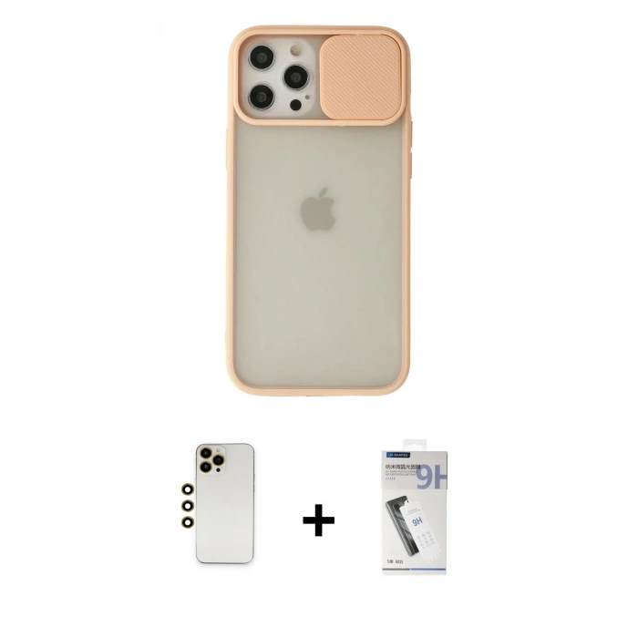MARSİLYAN™- iPhone 12 Pro Max Kılıf Vadi Çizgi - Şeffaf Uv Polymer Nano Ekran Koruyucu + Shine Kamera Lens - GD