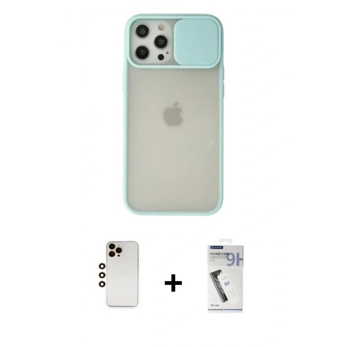 MARSİLYAN™- iPhone 12 Pro Max Kılıf Vadi Çizgi - Şeffaf Uv Polymer Nano Ekran Koruyucu + Shine Kamera Lens - GD