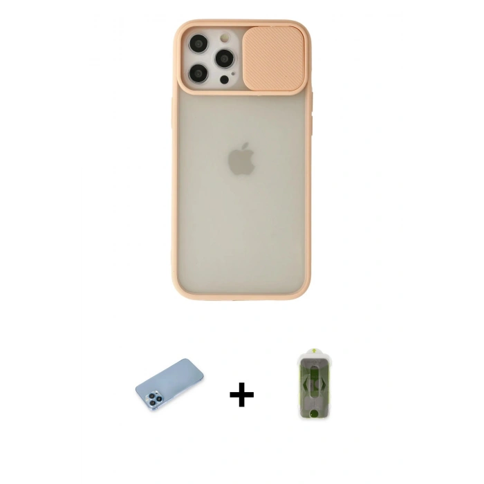 MARSİLYAN™- iPhone 12 Pro Max Kılıf Vadi Çizgi - Siyah Joko Magic 5D Hayalet Cam + Shine Kamera Lens Koruma Cam - MI