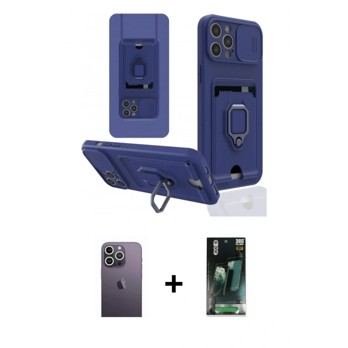MARSİLYAN™- iPhone 12 Pro Max Kılıf Vadi Form Prime - Şeffaf 360 Full Body Arka Koruyucu + Neon Fosforlu Kamera Lens - BZ