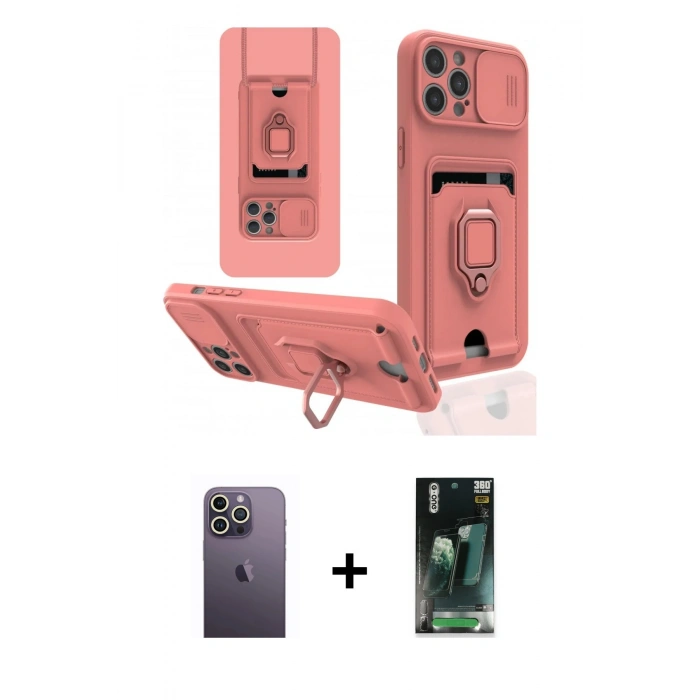 MARSİLYAN™- iPhone 12 Pro Max Kılıf Vadi Form Prime - Şeffaf 360 Full Body Arka Koruyucu + Neon Fosforlu Kamera Lens - BZ