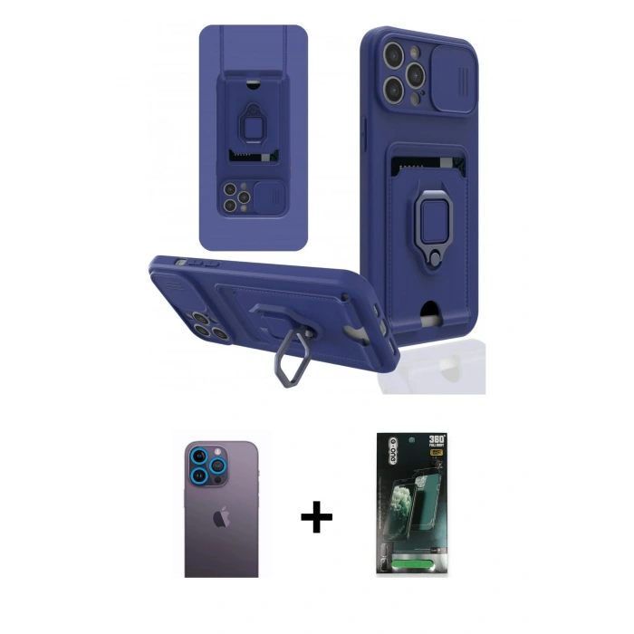 MARSİLYAN™- iPhone 12 Pro Max Kılıf Vadi Form Prime - Şeffaf 360 Full Body Arka Koruyucu + Neon Fosforlu Kamera Lens - MI