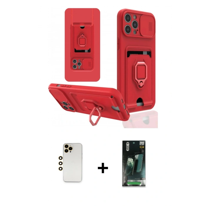 MARSİLYAN™- iPhone 12 Pro Max Kılıf Vadi Form Prime - Şeffaf 360 Full Body Arka Koruyucu + Shine Kamera Lens - GD