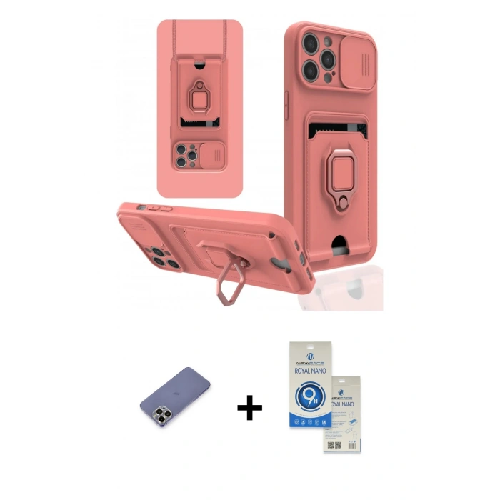 MARSİLYAN™- iPhone 12 Pro Max Kılıf Vadi Form Prime - Şeffaf Royal Nano Ekran Koruyucu + Metal Kamera Lens Koruma Cam - GD