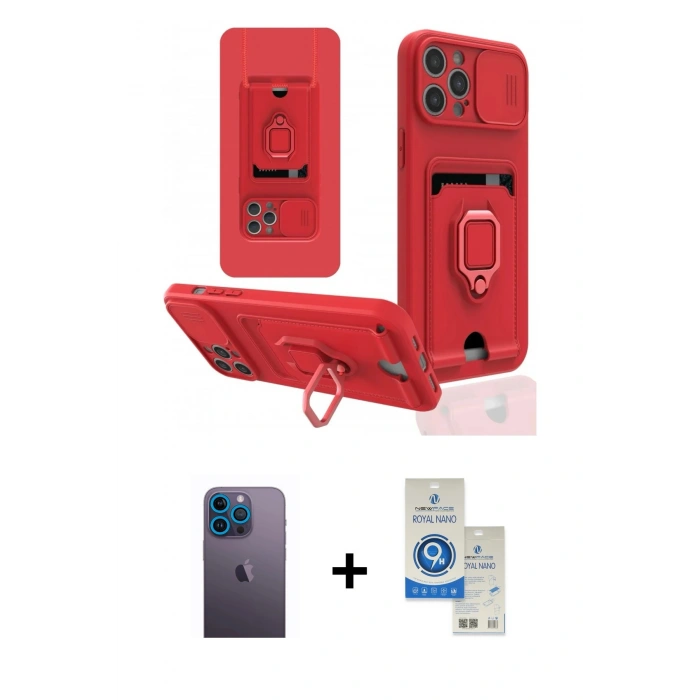 MARSİLYAN™- iPhone 12 Pro Max Kılıf Vadi Form Prime - Şeffaf Royal Nano Ekran Koruyucu + Neon Fosforlu Kamera Lens - MI