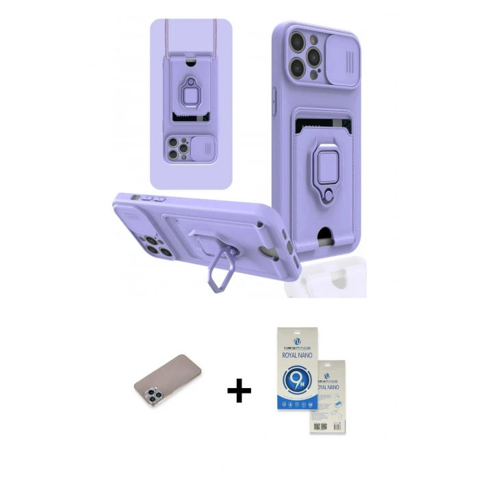 MARSİLYAN™- iPhone 12 Pro Max Kılıf Vadi Form Prime - Şeffaf Royal Nano Ekran Koruyucu + Shine Kamera Lens Koruma Cam - SABE
