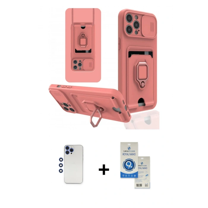 MARSİLYAN™- iPhone 12 Pro Max Kılıf Vadi Form Prime - Şeffaf Royal Nano Ekran Koruyucu + Shine Kamera Lens - LT