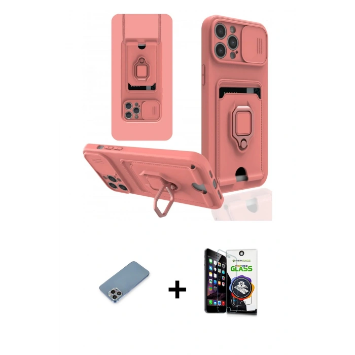 MARSİLYAN™- iPhone 12 Pro Max Kılıf Vadi Form Prime - Şeffaf Temperli Cam Ekran Koruyucu + Shine Kamera Lens Koruma Cam - GI