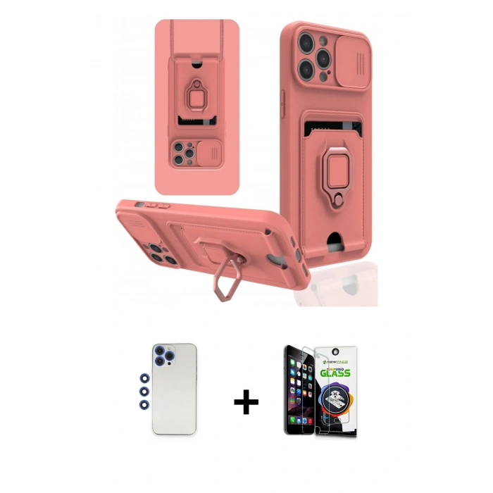 MARSİLYAN™- iPhone 12 Pro Max Kılıf Vadi Form Prime - Şeffaf Temperli Cam Ekran Koruyucu + Shine Kamera Lens - LT