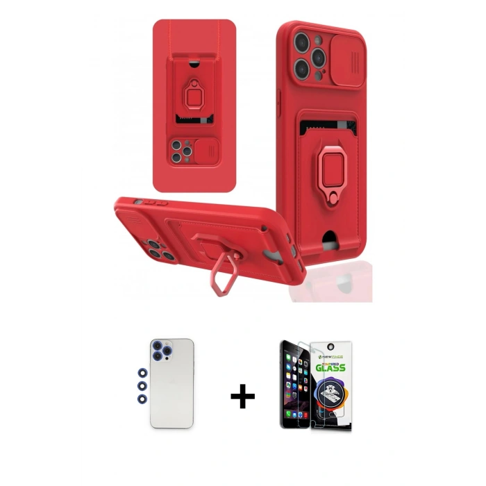 MARSİLYAN™- iPhone 12 Pro Max Kılıf Vadi Form Prime - Şeffaf Temperli Cam Ekran Koruyucu + Shine Kamera Lens - LT