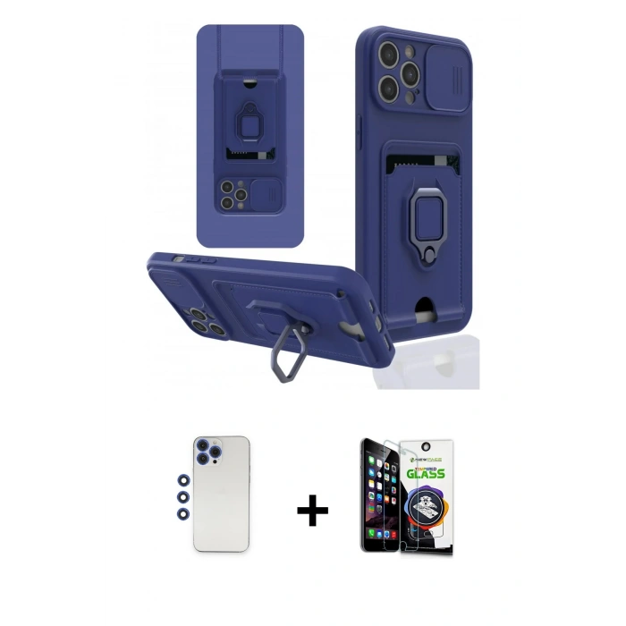 MARSİLYAN™- iPhone 12 Pro Max Kılıf Vadi Form Prime - Şeffaf Temperli Cam Ekran Koruyucu + Shine Kamera Lens - LT