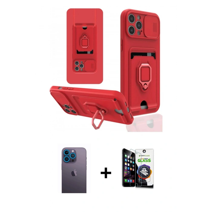 MARSİLYAN™- iPhone 12 Pro Max Kılıf Vadi Form Prime - Şeffaf Temperli Cam Ekran Koruyucu + Neon Fosforlu Kamera Lens - MI