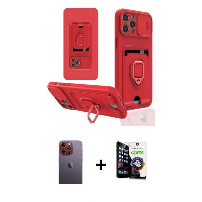 MARSİLYAN™- iPhone 12 Pro Max Kılıf Vadi Form Prime - Şeffaf Temperli Cam Ekran Koruyucu + Neon Fosforlu Kamera Lens - TU