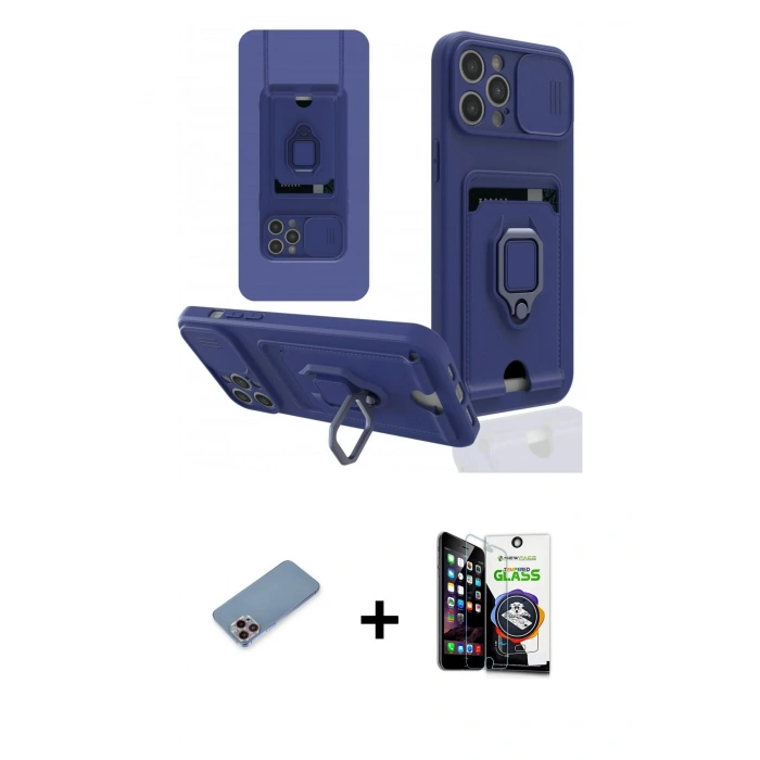 MARSİLYAN™- iPhone 12 Pro Max Kılıf Vadi Form Prime - Şeffaf Temperli Cam Ekran Koruyucu + Shine Kamera Lens Koruma Cam - PE