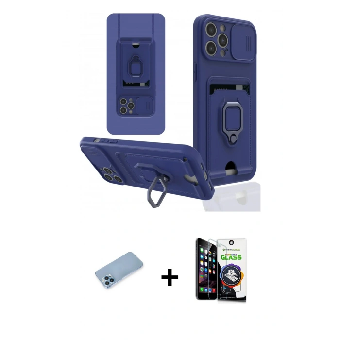 MARSİLYAN™- iPhone 12 Pro Max Kılıf Vadi Form Prime - Şeffaf Temperli Cam Ekran Koruyucu + Shine Kamera Lens Koruma Cam - MI