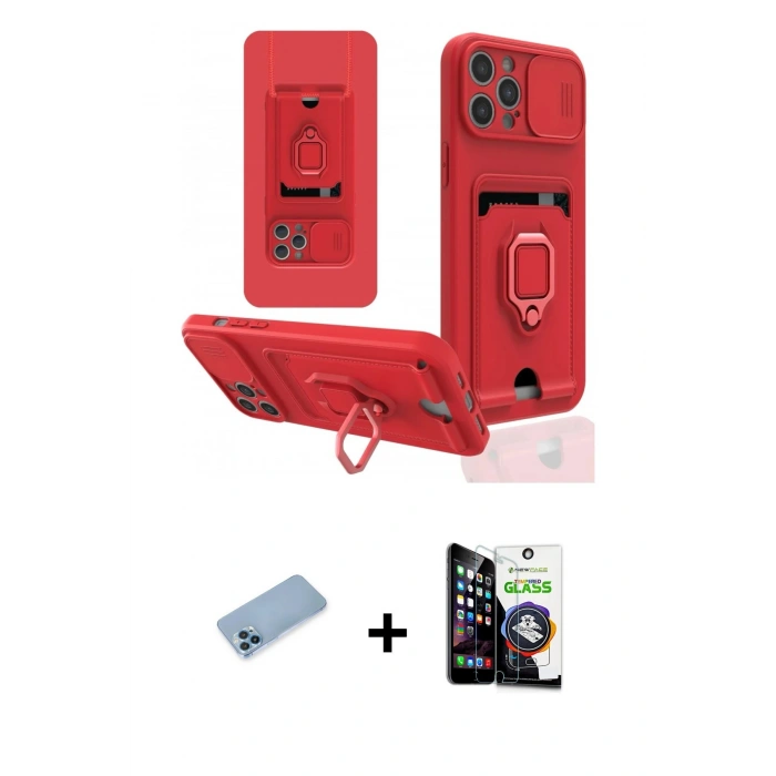 MARSİLYAN™- iPhone 12 Pro Max Kılıf Vadi Form Prime - Şeffaf Temperli Cam Ekran Koruyucu + Shine Kamera Lens Koruma Cam - MI