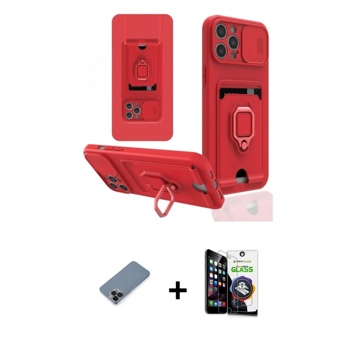 MARSİLYAN™- iPhone 12 Pro Max Kılıf Vadi Form Prime - Şeffaf Temperli Cam Ekran Koruyucu + Siyah Metal Kamera Lens Koruma Cam