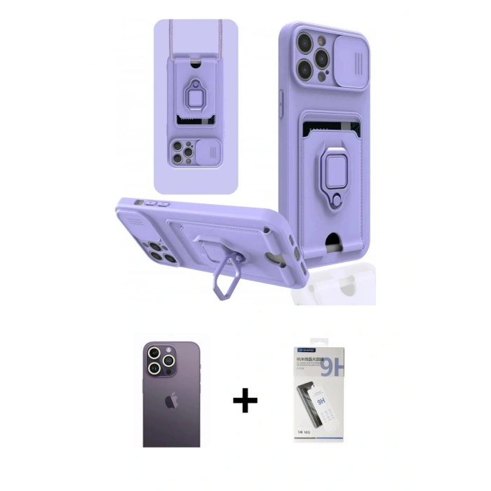 MARSİLYAN™- iPhone 12 Pro Max Kılıf Vadi Form Prime - Şeffaf Uv Polymer Nano Ekran Koruyucu + Neon Fosforlu Kamera Lens - BZ