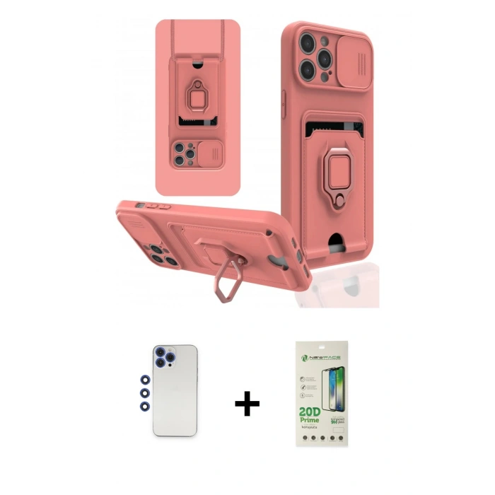 MARSİLYAN™- iPhone 12 Pro Max Kılıf Vadi Form Prime - Siyah 20D Premium Cam Ekran Koruyucu + Shine Kamera Lens - LT