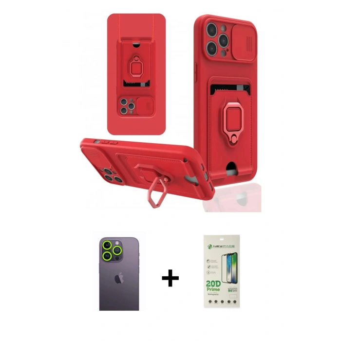 MARSİLYAN™- iPhone 12 Pro Max Kılıf Vadi Form Prime - Siyah 20D Premium Cam Ekran Koruyucu + Neon Fosforlu Kamera Lens - YL