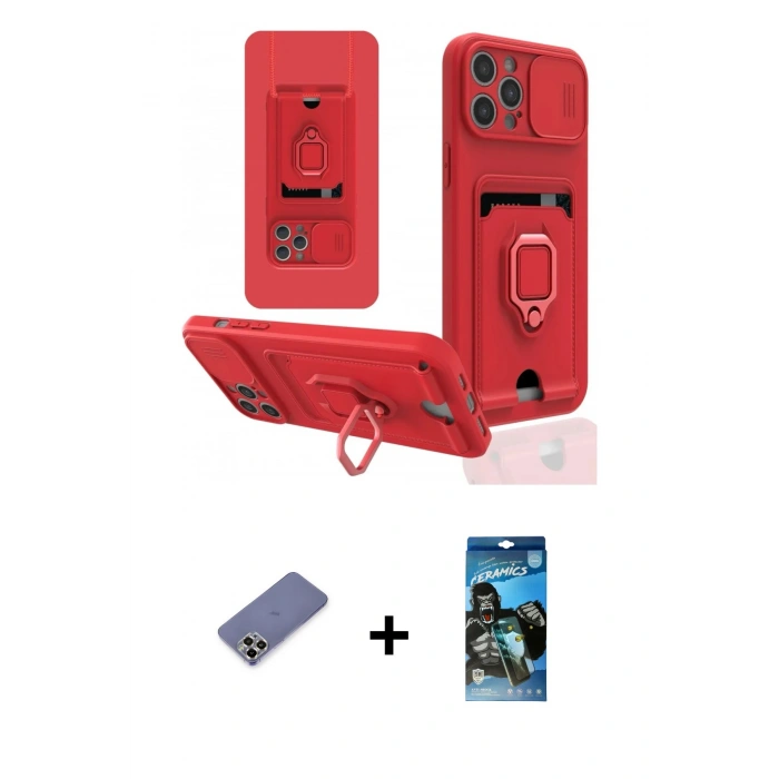 MARSİLYAN™- iPhone 12 Pro Max Kılıf Vadi Form Prime - Siyah 34D Izgaralı Cam + Metal Kamera Lens Koruma Cam - GD