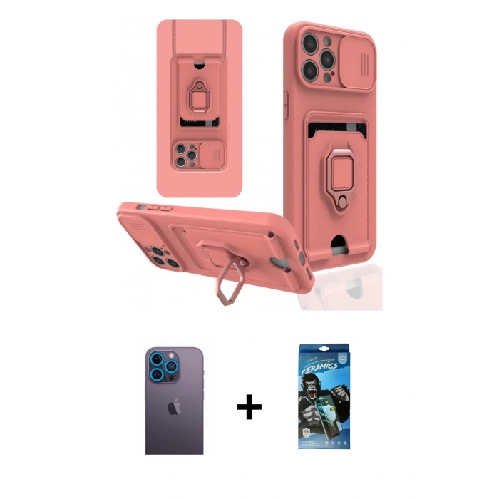 MARSİLYAN™- iPhone 12 Pro Max Kılıf Vadi Form Prime - Siyah 34D Izgaralı Cam + Mavi Neon Fosforlu Kamera Lens