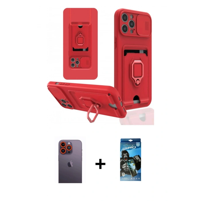 MARSİLYAN™- iPhone 12 Pro Max Kılıf Vadi Form Prime - Siyah 34D Izgaralı Cam + Neon Fosforlu Kamera Lens - TU