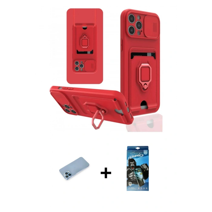 MARSİLYAN™- iPhone 12 Pro Max Kılıf Vadi Form Prime - Siyah 34D Izgaralı Cam + Shine Kamera Lens Koruma Cam - MI