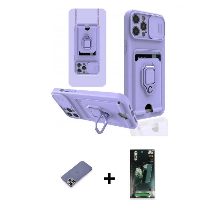 MARSİLYAN™- iPhone 12 Pro Max Kılıf Vadi Form Prime - Siyah 360 Mat Full Body Arka Koruyucu + Metal Kamera Lens Koruma Cam - GD