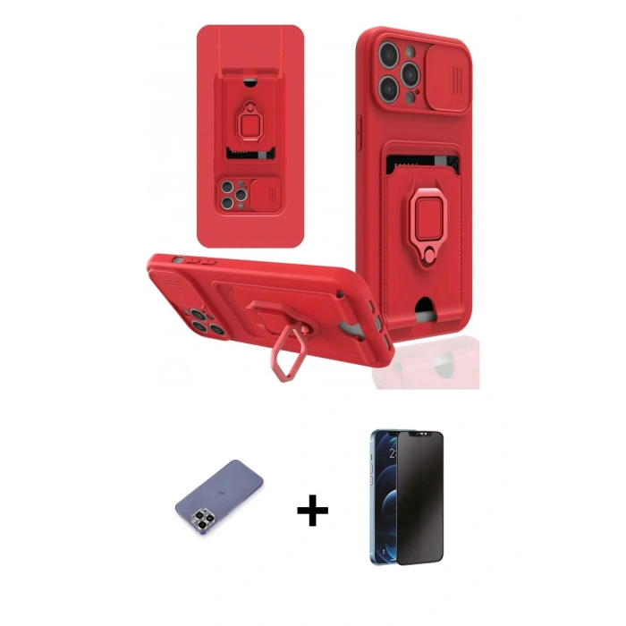 MARSİLYAN™- iPhone 12 Pro Max Kılıf Vadi Form Prime - Siyah 3D Antistatik Hayalet Cam Ekran Koruyucu + Metal Kamera Lens Koruma Cam - GD