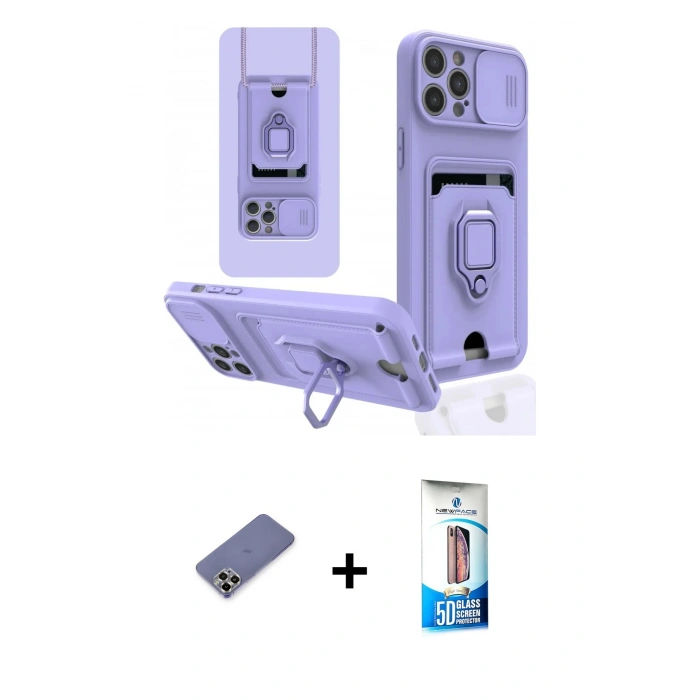 MARSİLYAN™- iPhone 12 Pro Max Kılıf Vadi Form Prime - Siyah 5D Eko Cam Ekran Koruyucu + Metal Kamera Lens Koruma Cam - GD