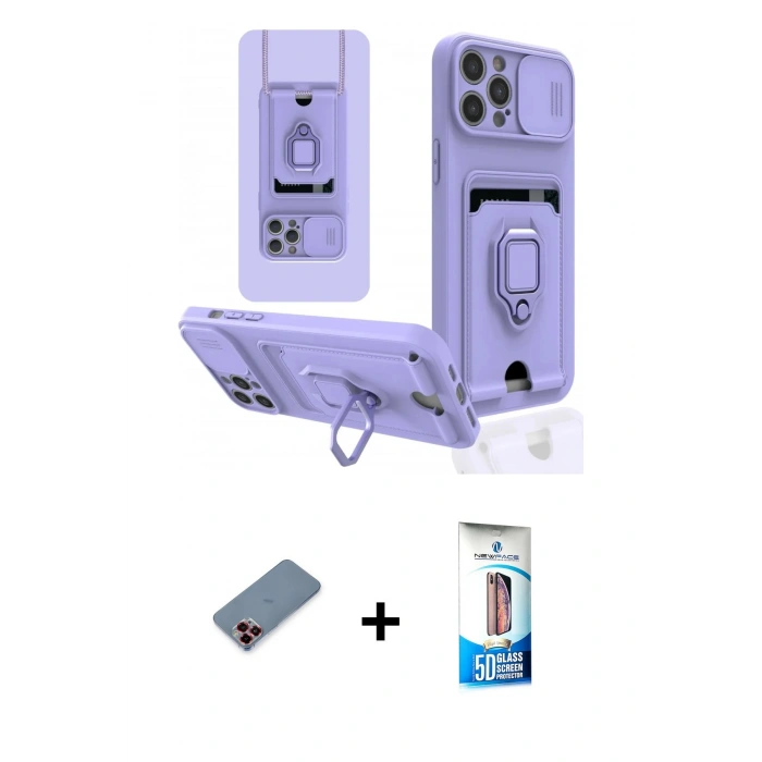 MARSİLYAN™- iPhone 12 Pro Max Kılıf Vadi Form Prime - Siyah 5D Eko Cam Ekran Koruyucu + Metal Kamera Lens Koruma Cam - KI