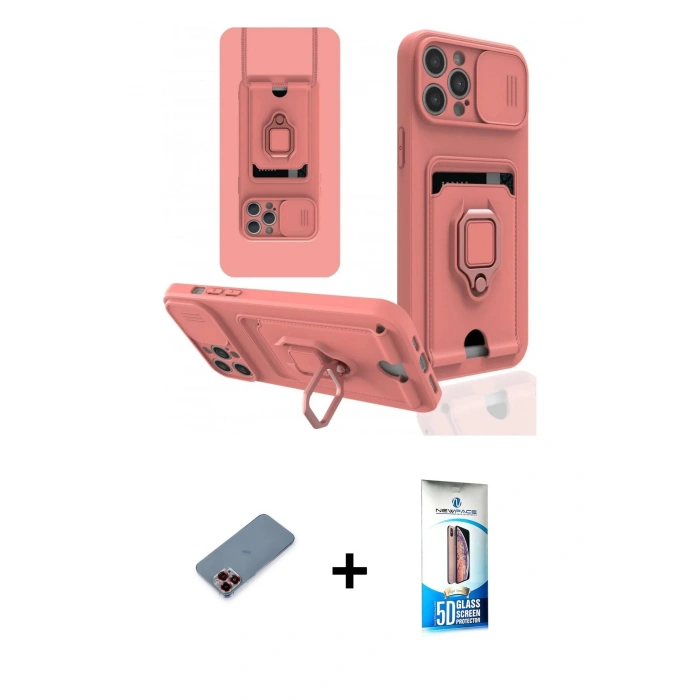 MARSİLYAN™- iPhone 12 Pro Max Kılıf Vadi Form Prime - Siyah 5D Eko Cam Ekran Koruyucu + Metal Kamera Lens Koruma Cam - KI