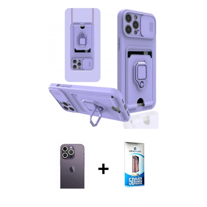 MARSİLYAN™- iPhone 12 Pro Max Kılıf Vadi Form Prime - Siyah 5D Eko Cam Ekran Koruyucu + Neon Fosforlu Kamera Lens - BZ