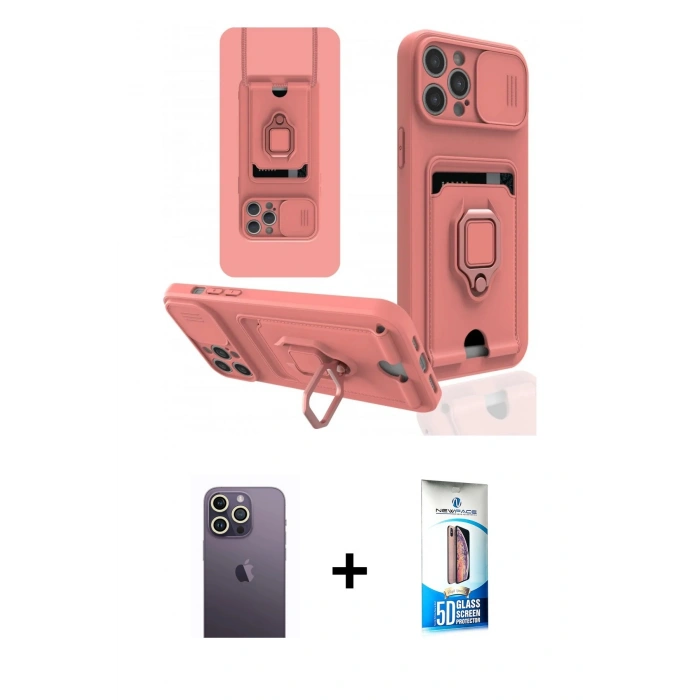 MARSİLYAN™- iPhone 12 Pro Max Kılıf Vadi Form Prime - Siyah 5D Eko Cam Ekran Koruyucu + Neon Fosforlu Kamera Lens - BZ