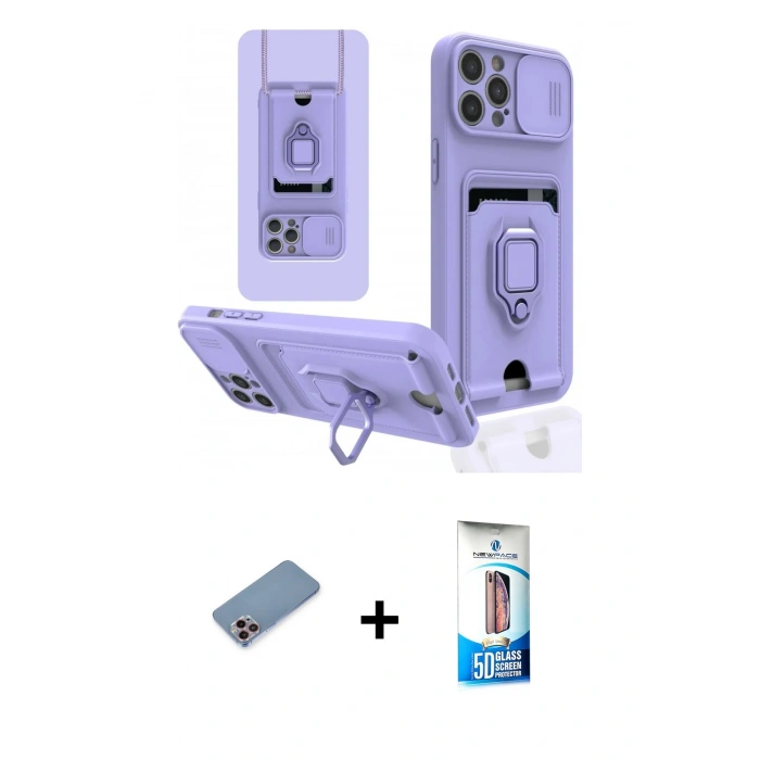 MARSİLYAN™- iPhone 12 Pro Max Kılıf Vadi Form Prime - Siyah 5D Eko Cam Ekran Koruyucu + Shine Kamera Lens Koruma Cam - PE