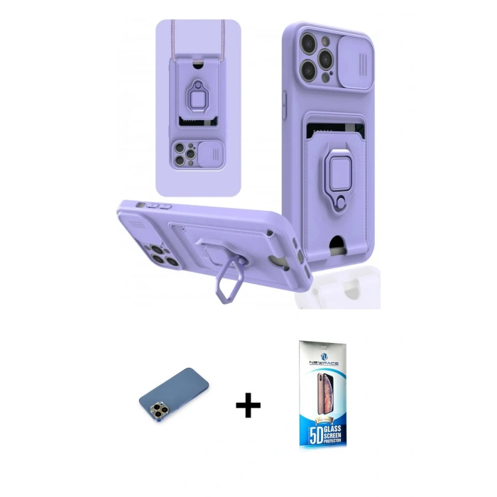 MARSİLYAN™- iPhone 12 Pro Max Kılıf Vadi Form Prime - Siyah 5D Eko Cam Ekran Koruyucu + Shine Kamera Lens Koruma Cam - GD