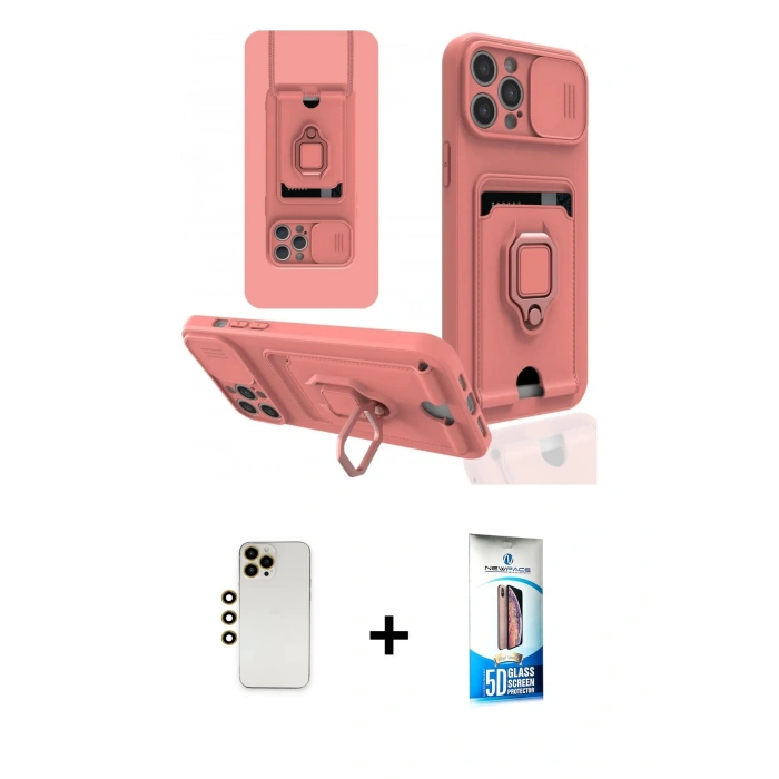 MARSİLYAN™- iPhone 12 Pro Max Kılıf Vadi Form Prime - Siyah 5D Eko Cam Ekran Koruyucu + Shine Kamera Lens - GD