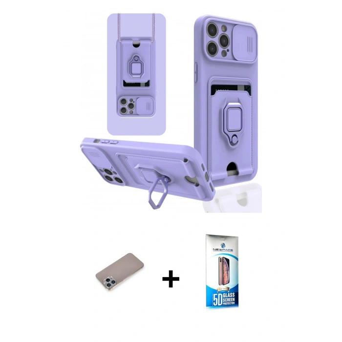MARSİLYAN™- iPhone 12 Pro Max Kılıf Vadi Form Prime - Siyah 5D Eko Cam Ekran Koruyucu + Shine Kamera Lens Koruma Cam - SABE