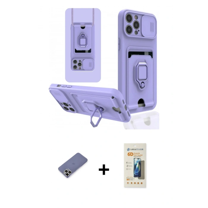 MARSİLYAN™- iPhone 12 Pro Max Kılıf Vadi Form Prime - Siyah 6D Mat Seramik Hayalet Nano Ekran Koruyucu + Metal Kamera Lens Koruma Cam - GD