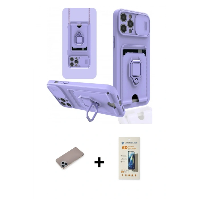 MARSİLYAN™- iPhone 12 Pro Max Kılıf Vadi Form Prime - Siyah 6D Mat Seramik Hayalet Nano Ekran Koruyucu + Shine Kamera Lens Koruma Cam - SABE