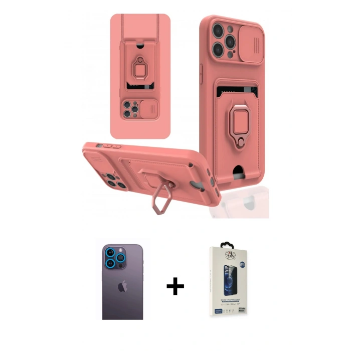 MARSİLYAN™- iPhone 12 Pro Max Kılıf Vadi Form Prime - Siyah Bilvis Hayalet Cam Ekran Koruyucu + Neon Fosforlu Kamera Lens - MI