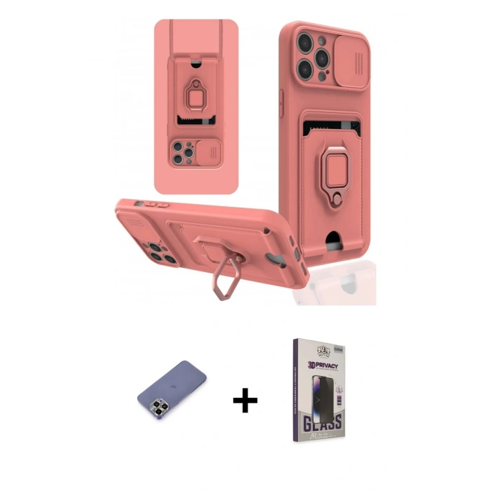 MARSİLYAN™- iPhone 12 Pro Max Kılıf Vadi Form Prime - Siyah Bilvis Hayalet Cam Ekran Koruyucu + Metal Kamera Lens Koruma Cam - GD
