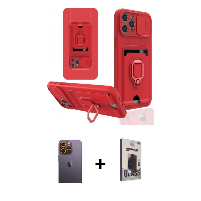 MARSİLYAN™- iPhone 12 Pro Max Kılıf Vadi Form Prime - Siyah Bilvis Hayalet Cam Ekran Koruyucu + Neon Fosforlu Kamera Lens - SI