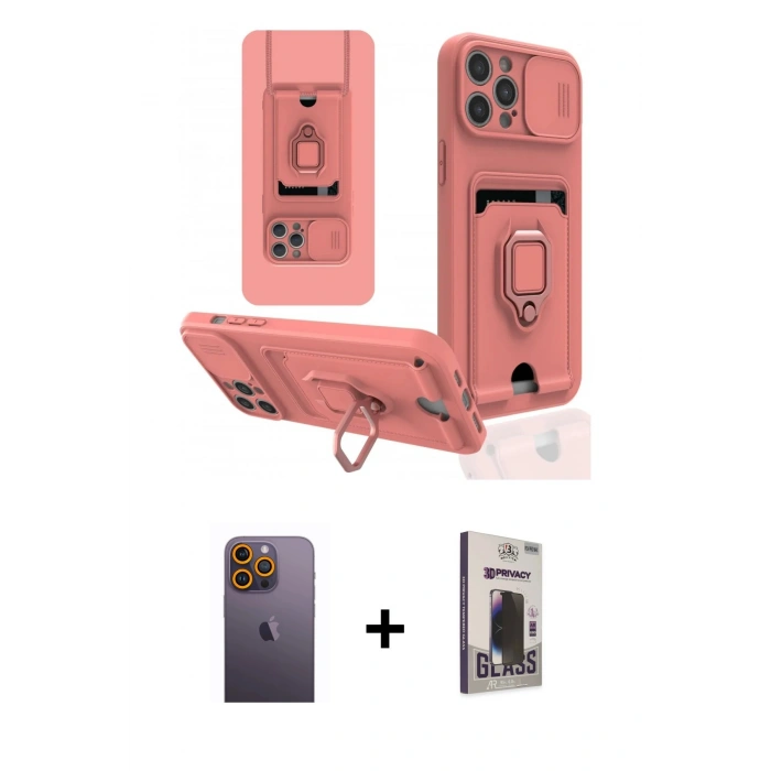 MARSİLYAN™- iPhone 12 Pro Max Kılıf Vadi Form Prime - Siyah Bilvis Hayalet Cam Ekran Koruyucu + Neon Fosforlu Kamera Lens - SI