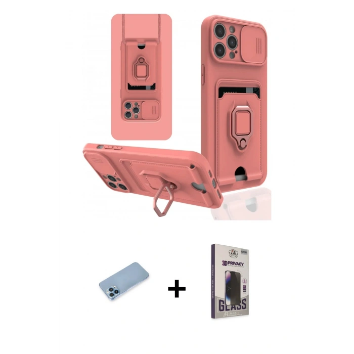 MARSİLYAN™- iPhone 12 Pro Max Kılıf Vadi Form Prime - Siyah Bilvis Hayalet Cam Ekran Koruyucu + Shine Kamera Lens Koruma Cam - MI